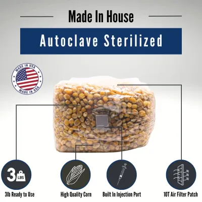 2 pack free house lc 3lb pre sterilized organic popcorn grain spawn - image 3