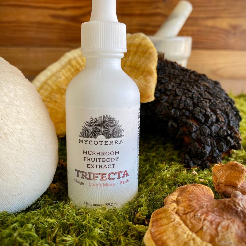 Organic Trifecta Blend Mushroom Tincture 2oz. - Image 1