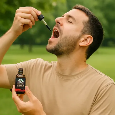 Chaga Tincture in the Park