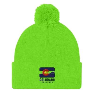 colorado cultures pom pom beanie - hero image