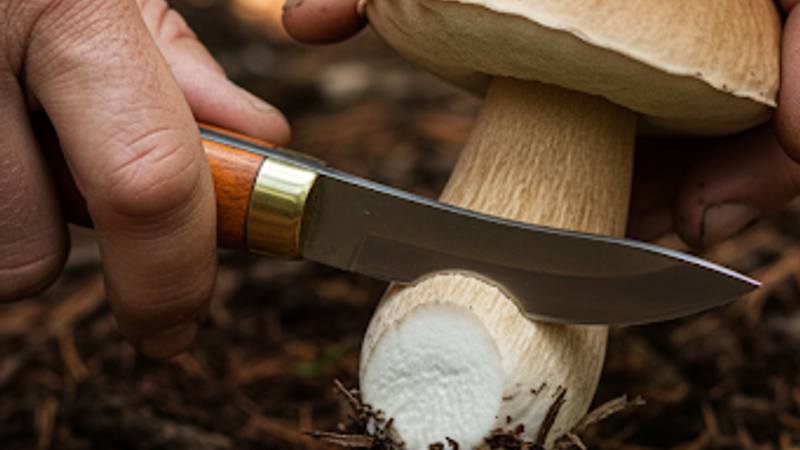 porcini mushroom — foraging person-with-mushroom photography