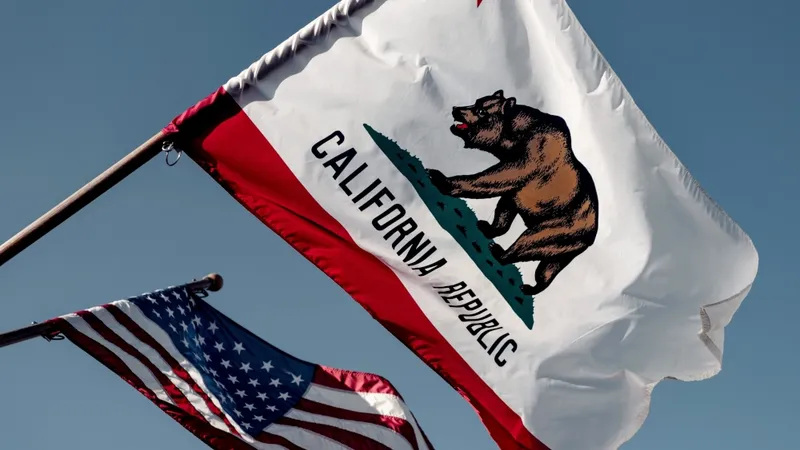 California and American flag