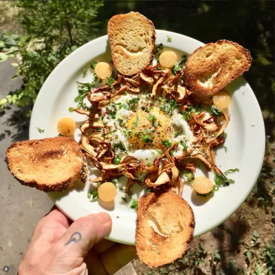 Tim Leavitt, host of Cedar Falls Mycology Podcast, outdoor portrait